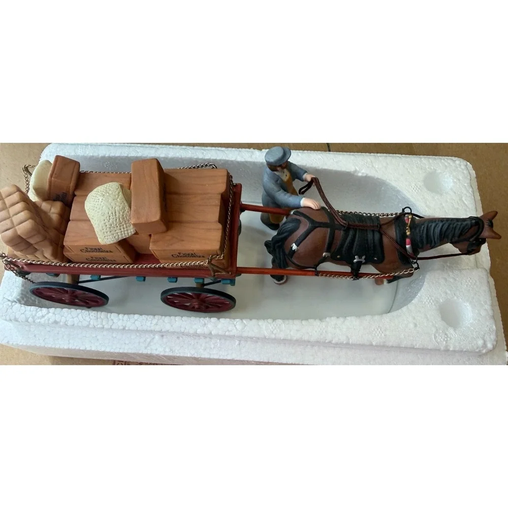 Department 56 Dickens Village Gourmet Chocolates Delivery Wagon Horse Drawn Cart